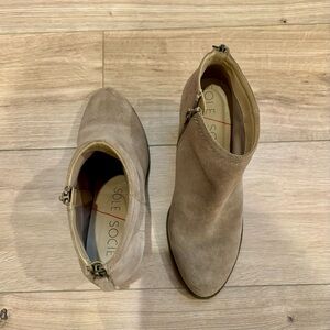 Sole Society - Women's Taupe Ankle Booties